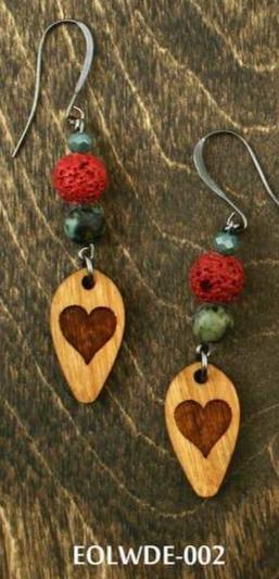 Lava & Wood Diffuser Earrings