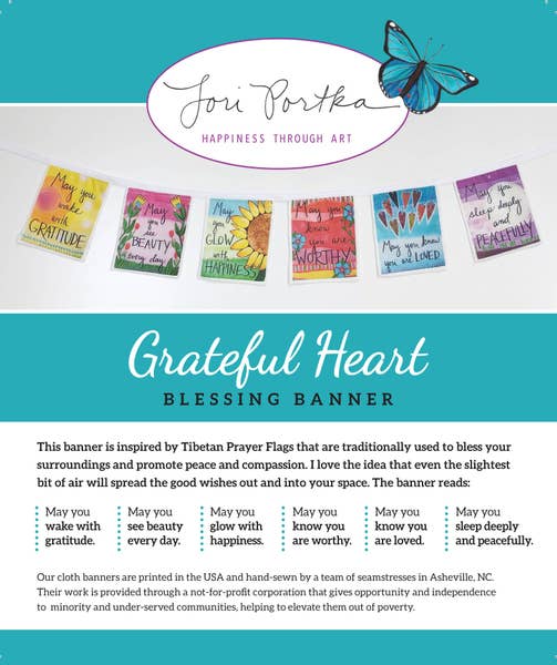 Grateful Heart Cloth Banner