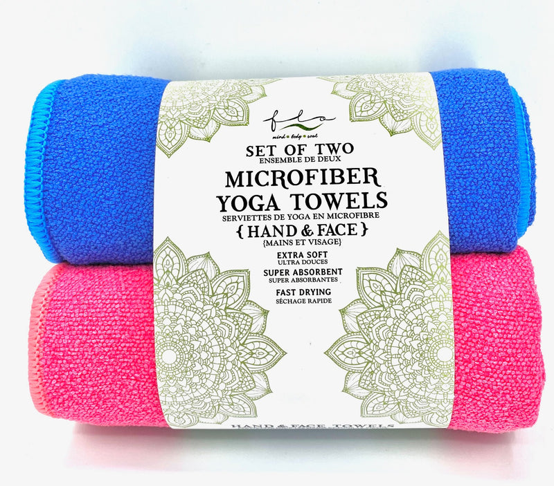 Microfiber Yoga Towels - Hand and Face - Set of Two