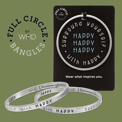 'Surround Yourself With Happy' ~ Handcrafted Full Circle Bangle