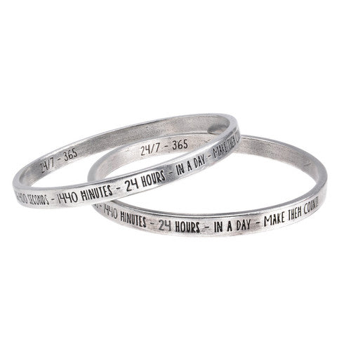 24/7 365 Make Every Moment Count ~ Handcrafted Inspirational Bangle