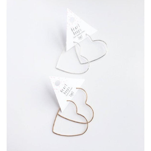 Sterling Silver Heart Hoops ~ Hand Forged